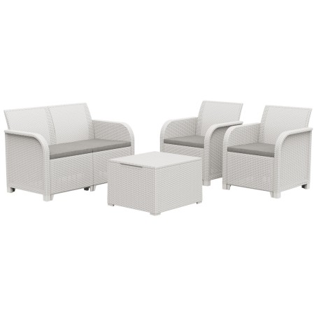 SET SALOTTO RATTAN KETER ROSALIE BIANCO