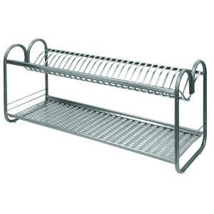 SCOLAPIATTI IN ACCIAO INOX CON SUPPORTI LATERALI CM 70
