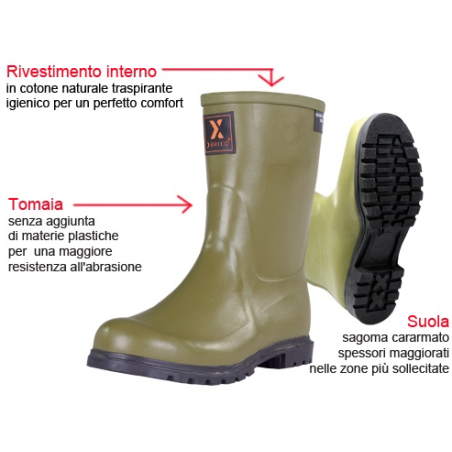 STIVALI IN GOMMA TRONCHETTO BRIXO PRO N 42