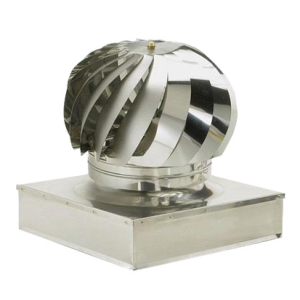 FUMAIOLO VENTOLINO INOX CAPPELLOTTO GIREVOLE QUADRO CM.32X32 COMIGNOLO STUFA