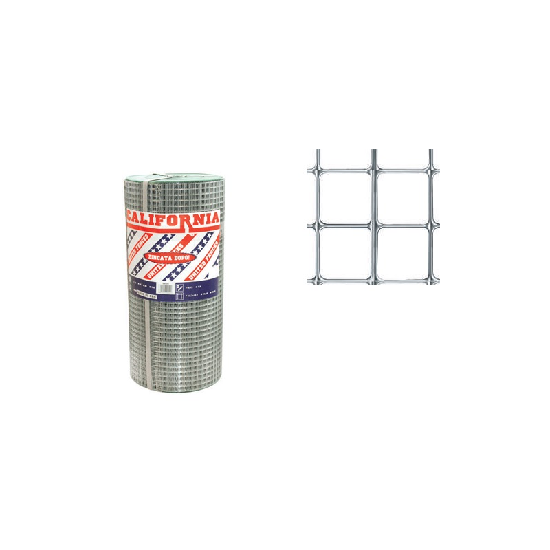 RETE ELETTROSALDATA CALIFORNIA A MAGLIA QUADRA 12X12 0,95 RT.25MT H.50 RETE ELETTROSALDATA CALIFORNIA A MAGLIA QUADRA 12X12 0,95 RT.25MT H.50