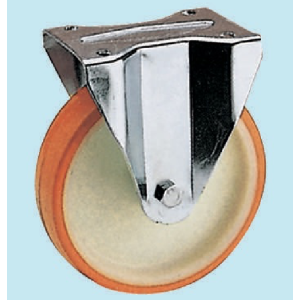 RUOTA POLIURETANO FORCELLA FISSA CON PIASTRA IN ACCIAIO ZINCATO MM.100A.91