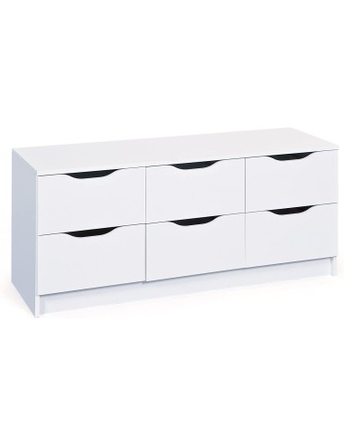 CASSETTIERA WESTPHALEN 6 CASSETTI 120x40x50H STRUTTURA IN LAMINATO VERNICIATO BIANCO