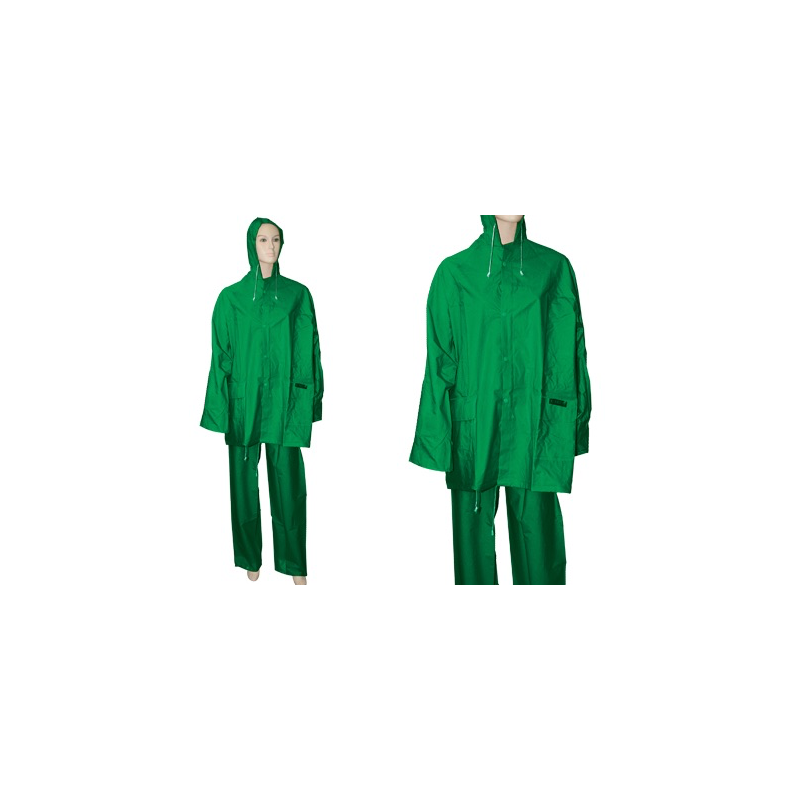 COMPLETO IMPERMEABILE IN PVC GIACCA E PANTALONE BRIXO VERDE NYLONDRY - TAGLIA L COMPLETO IMPERMEABILE IN PVC GIACCA E PANTALONE BRIXO VERDE NYLONDRY - TAGLIA L