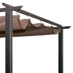 PERGOLA 300X300 GAZEBO IN ACCIAIO CON TELO RETRATTILE SCORREVOLE GIARDINO
