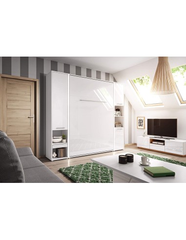 MOBILE ARMADIO CON LETTO PIEGHEVOLE cm155x46-237x217 BIANCO OPACO