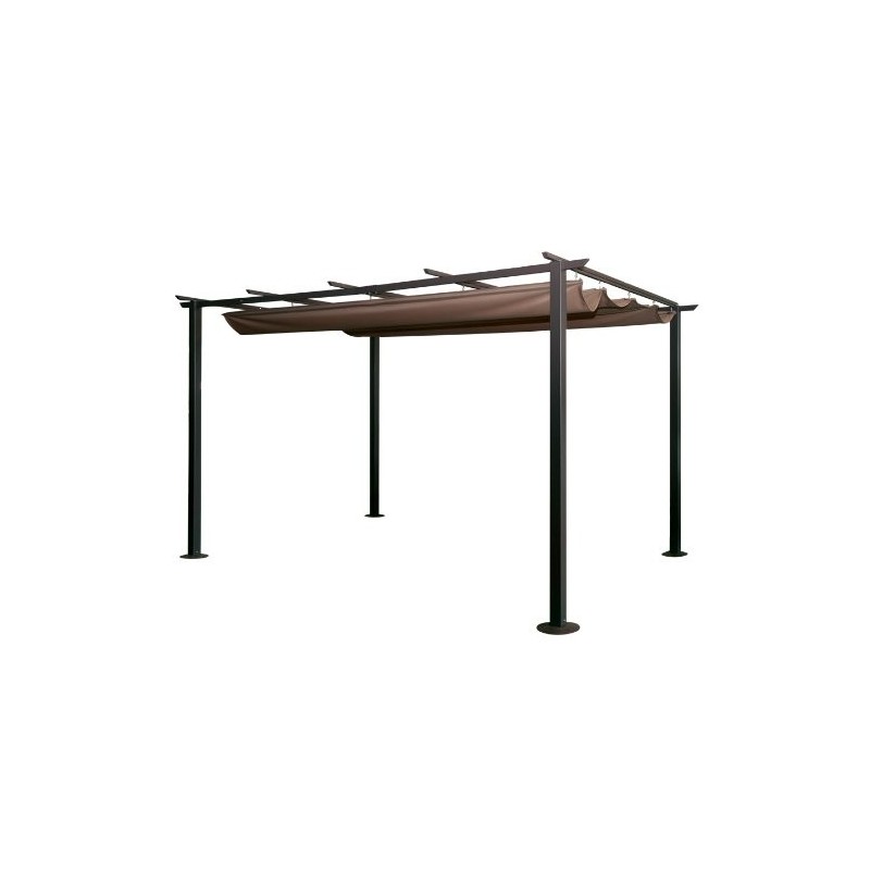 PERGOLA 300X300 GAZEBO IN ACCIAIO CON TELO RETRATTILE SCORREVOLE GIARDINO PERGOLA 300X300 GAZEBO IN ACCIAIO CON TELO RETRATTILE SCORREVOLE GIARDINO