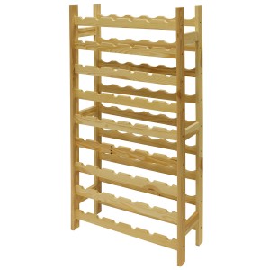 CANTINETTA PORTABOTTIGLIE ALBERIAMO 54 POSTI IN ABETE MASSELLO 63x27H120CM