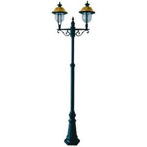 LAMPIONE 2 BRACCI APOLLO CM.242 ALLUMINIO PRESSOFUSO NERO RAMATO