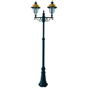 LAMPIONE 2 BRACCI APOLLO CM.242 ALLUMINIO PRESSOFUSO NERO RAMATO