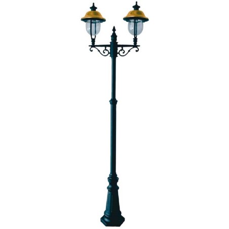 LAMPIONE 2 BRACCI APOLLO CM.242 ALLUMINIO PRESSOFUSO NERO RAMATO