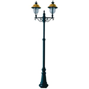 LAMPIONE 2 BRACCI APOLLO CM.242 ALLUMINIO PRESSOFUSO NERO RAMATO
