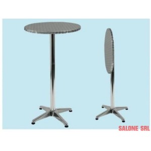 TAVOLO TONDO PIEGHEVOLE RECLINABILE BAR ALLUMINIO 60XH110 TAVOLINO
