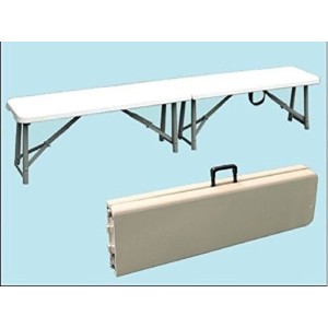 PANCA CAMPING PIEGHEVOLE IN POLIPROPILENE 183X28X42H PANCHINA STRUTTURA ACCIAIO