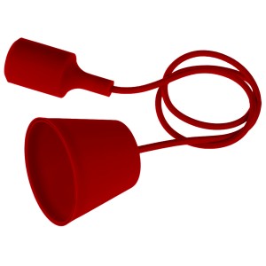 PORTALAMPADA A SOSPENSIONE IN SILICONE FANTASY E27 ROSSO -FTRO150