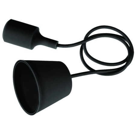 PORTALAMPADA A SOSPENSIONE IN SILICONE FANTASY E27 NERO -FTNE150