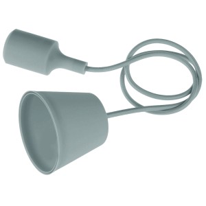 PORTALAMPADA A SOSPENSIONE IN SILICONE FANTASY E27 GRIGIO -FTGR150