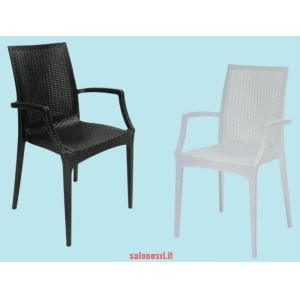 SEDIA POLTRONA 2PZ. BOHEME BISTROT POLIRATTAN BIANCO 57X53XH89 ARREDO ESTERNO