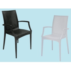SEDIA POLTRONA 2PZ. BOHEME BISTROT POLIRATTAN BIANCO 57X53XH89 ARREDO ESTERNO