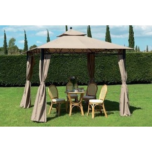 RICAMBIO SET 4 TELI LATERALI PER GAZEBO EDEN 3X3 COLORE BEIGE misure dei teli 250x200H SCURO