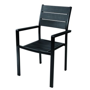 POLTRONA DA ESTERNO METALWOOD IN ACCIAIO EFFETTO LEGNO 58x55xH88 cm