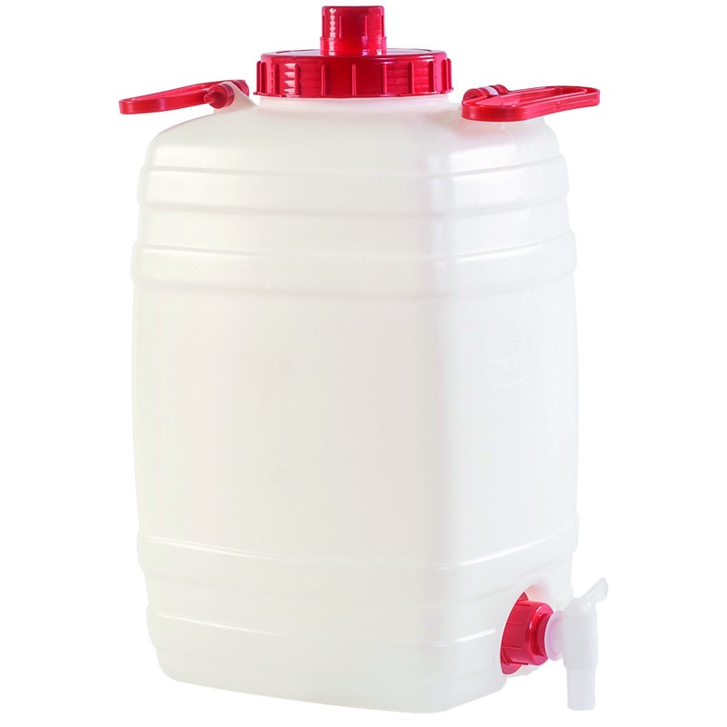 CONTENITORE POLIETILENE PER ALIMENTI CON MANICI,COPERCHIO,SFIATO,RUBINETTO LT.25 CONTENITORE POLIETILENE PER ALIMENTI CON MANICI,COPERCHIO,SFIATO,RUBINETTO LT.25