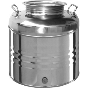 BIDONE FUSTO CONTENITORE IN ACCIAIO INOX OLIVARI LT.30 CON TAPPO A VITE