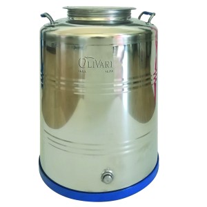 BIDONE FUSTO CONTENITORE IN ACCIAIO INOX OLIVARI BLINDO LT.50
