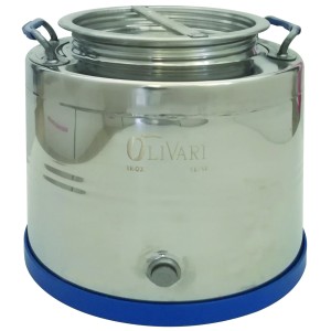 BIDONE FUSTO CONTENITORE IN ACCIAIO INOX OLIVARI BLINDO LT.15