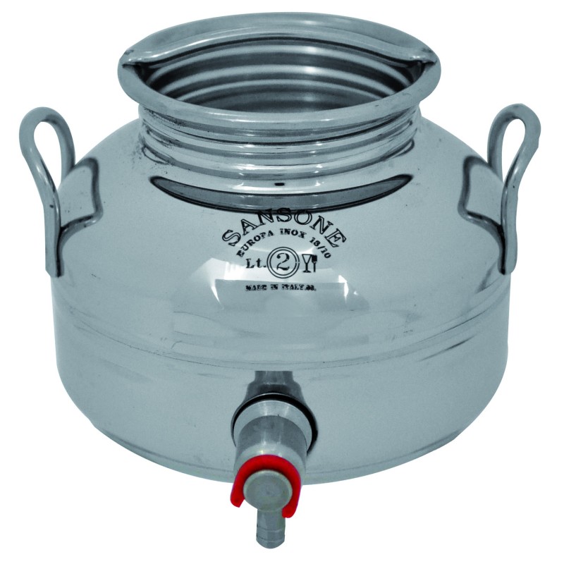 BIDONE FUSTO CONTENITORE IN ACCIAIO INOX SANSONE LT. 2 BIDONE FUSTO CONTENITORE IN ACCIAIO INOX SANSONE LT. 2