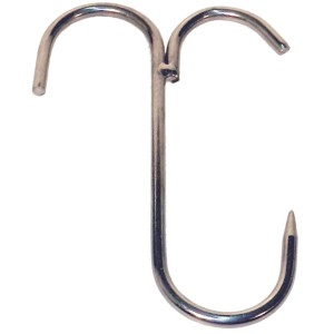 GANCIO MACELLAIO IN ACCIAIO INOX PER PROSCIUTTO A.52MM160X6 CONF. 10 PEZZI