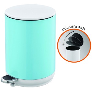 PATTUMIERA SECCHIO 5LT BRIXO LADY BIN PEDALE A CHIUSURA SOFT CELESTE