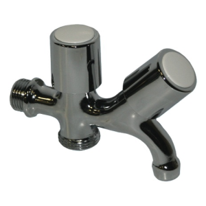 RUBINETTO DUPLEX CON ATTACCO FILETTATO PER LAVATRICE 1/2-3/4 A.220