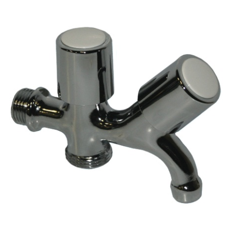 RUBINETTO DUPLEX CON ATTACCO FILETTATO PER LAVATRICE 1/2-3/4 A.220