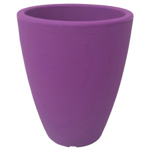 VASO HOME TONDO 30X38H IN RESINA ANTICATA COLORE VIOLA