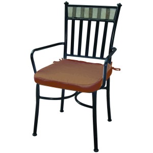 SEDIA ARTDECO' IN ACCIAIO CON SCHIENALE MOSAICO 42xP51xH91 cm
