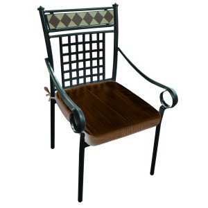 SEDIA STILNOVO IN ACCIAIO NERO E DECORAZIONI IN TERRACOTTA 57xP60 cm
