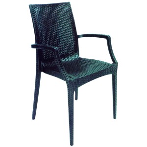 POLTRONA SEDIA RATTAN BISTROT ANTRACITE 57x53xH89 cm