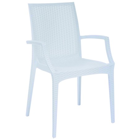 POLTRONA SEDIA RATTAN BISTROT BIANCA 57x53xH89 cm