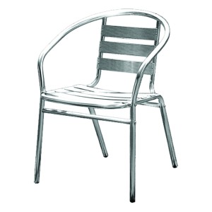 POLTRONA SEDIA BAR ALU IN ALLUMINIO 50x56xH74 cm