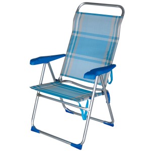 SEDIA SPIAGGIA REGOLABILE E PIEGHEVOLE SUN COMFORT 39x49x47/114H cm