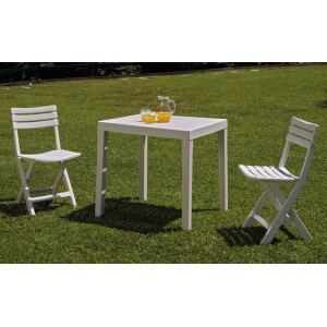 SET TAVOLO E SEDIE IN RESINA CLUB BIANCO