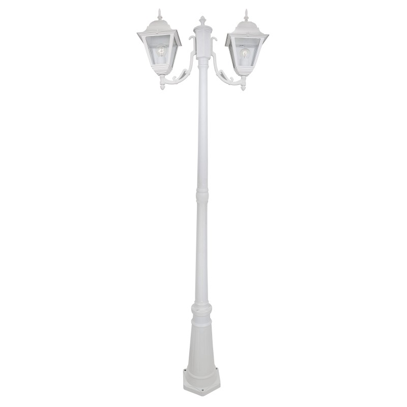 LAMPIONE NEW YORK BIANCO CM.200 ALLUMINIO 2 BRACCI 60W LAMPIONE NEW YORK BIANCO CM.200 ALLUMINIO 2 BRACCI 60W