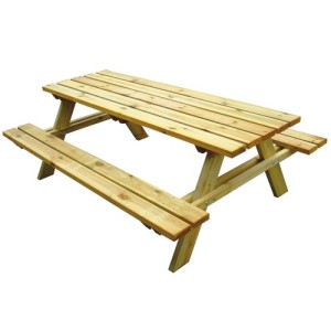TAVOLO DA PICNIC LASA FAMILY IN LEGNO DI PINO IMPREGNATO 180X150X70