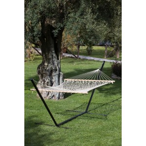 AMACA A RETE DOPPIA 150X200 CON ASSE IN LEGNO ARREDO GIARDINO