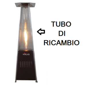 TUBO DI RICAMBIO 10X125 PER STUFA TERMOPATIO 73x73xH221 cm