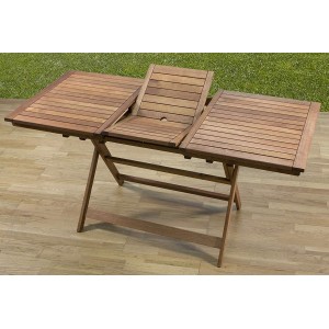 TAVOLO ALLUNGABILE IN LEGNO MERANTI 120-160X70X73H ARREDO ESTERNO