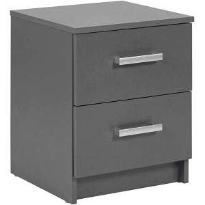 CASSETTIERA COMODINO ELENZIO 2 CASSETTI 41,2x40x58H CM GRIGIO GRAFITE