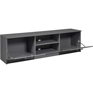 MOBILE BASSO ELENZIO PORTA TV 2 ANTE + 2 VANI A GIORNO 180x51x40 CM GRIGIO GRAFITE