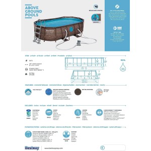 Piscina Fuori Terra Bestway 56714 Con Oblò Swim Vista Ovale 427x250x100 cm